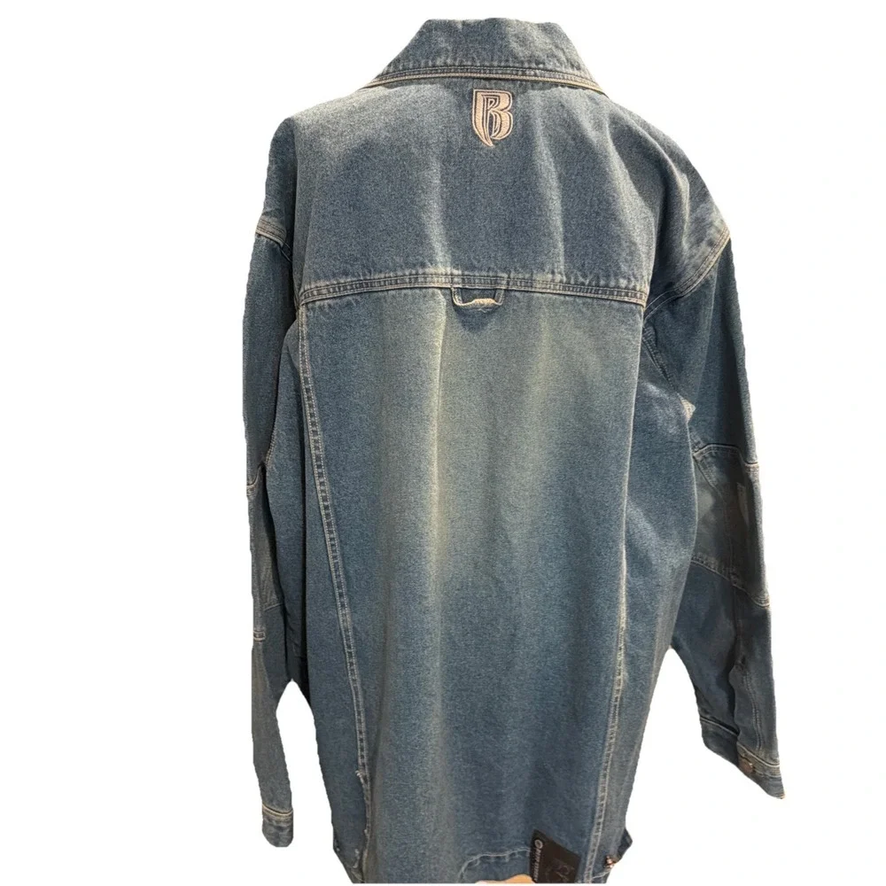 Ruff Ryders Jacket‎ Mens 3X Dirty Denim Workwear Hip Hop Embroidered Patch